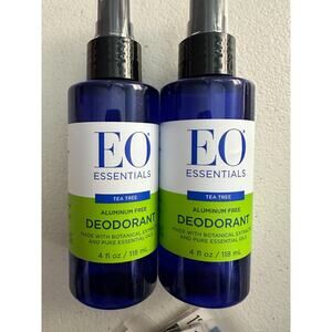 2 EO ESSENTIAL OILS Aluminum Free Natural Tea Tree Deodorant 4 oz 2 pk Unisex